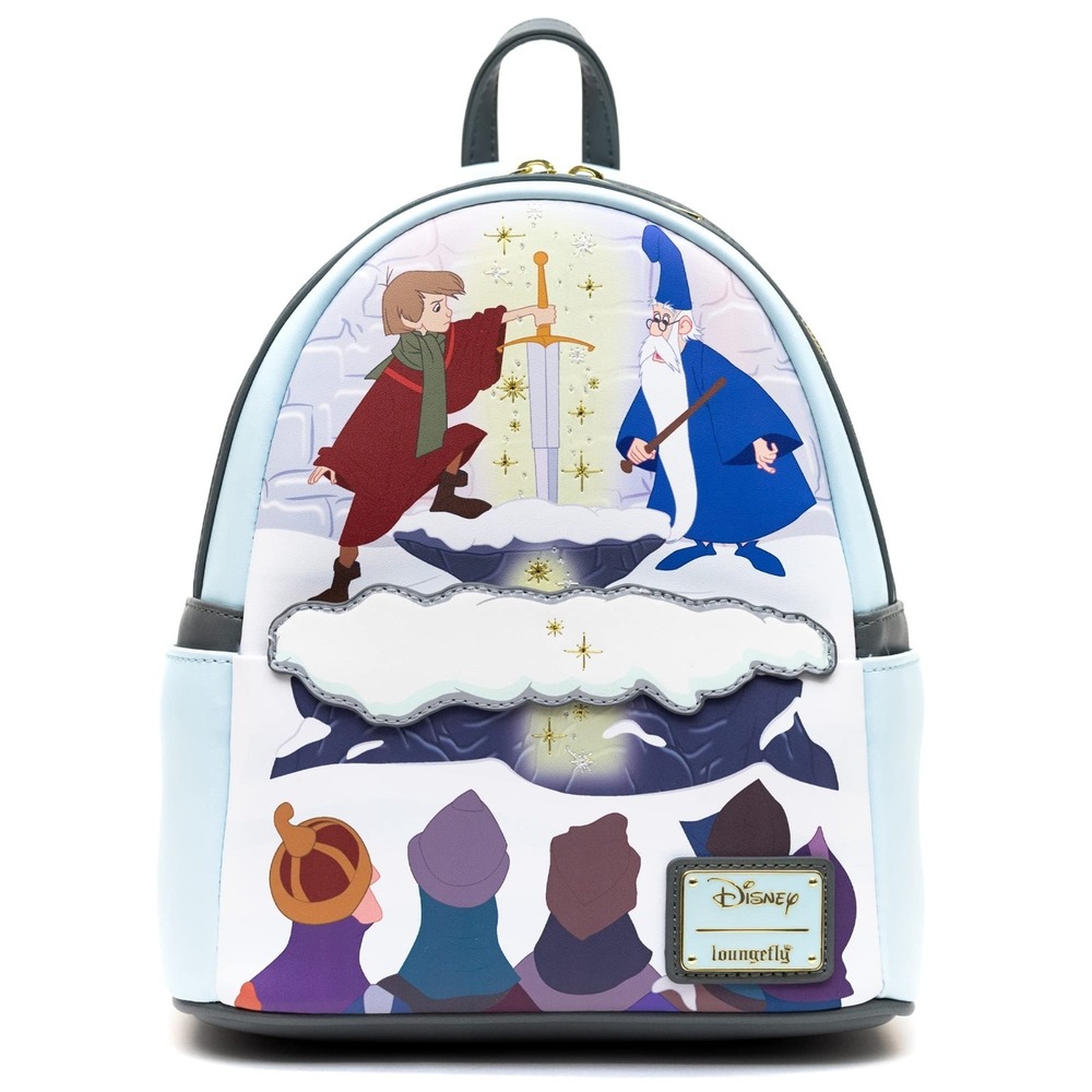 RARE Loungefly Disney The Sword in the Stone Arthur & Merlin Mini Backpack NWT